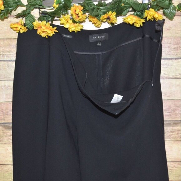 Talbots Heritage Ladies Black Career Pants Size 14 Straight Wide Leg Trousers - Picture 3 of 10